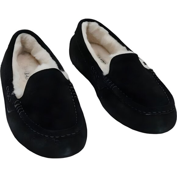 UGG Women's Ansley Black Slipper - Cozy Comfort, Size 7 Wide - Picture 1 of 6